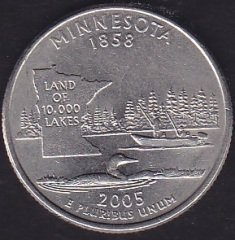 Amerika Çeyrek Dolar 2005 D Hatıra Minnesota