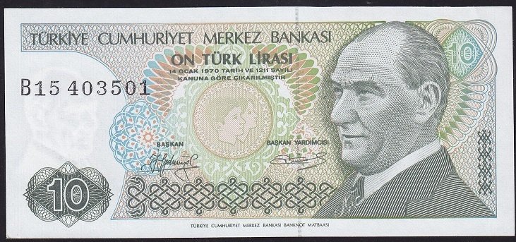 7.Emisyon 1.Tertip 10 Lira B15 403501 Çilaltı Çil