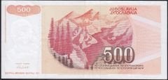 Yugoslavya 500 Dinar 1991 Çok Temiz+