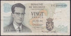 BELÇİKA 20 FRANK 1964 TEMİZ