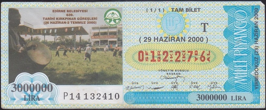 2000 29 HAZİRAN TAM BİLET - T SERİSİ