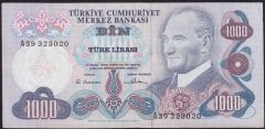 6.Emisyon 1.Tertip 1000 Lira A39 323020 Çok Temiz+