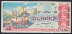 1984 29 HAZİRAN YARIM BİLET Y SERİSİ
