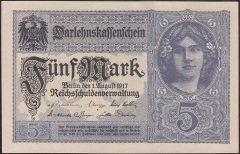 Almanya 5 Mark 1917 Çilaltı Çil 8 rakamlı ( R54c ) Z serisi