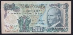 6.EMİSYON 2.TERTİP 500 LİRA F03 030509 ÇOK TEMİZ