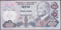 6.EMİSYON 2.TERTİP 1000 LİRA D63 811948 ÇOK ÇOK TEMİZ +