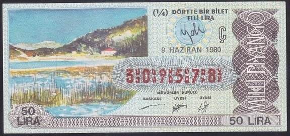 1980 9 HAZİRAN ÇEYREK BİLET Ç SERİSİ