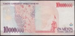 7.Emisyon 10000000 Lira A16 260362 Çok Temiz+