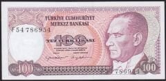 7.Emisyon 2.Tertip 100 Lira F54 786954 Çilaltı