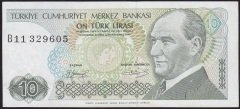 7.Emisyon 1.Tertip 10 Lira B11 329605 Çok Temiz +