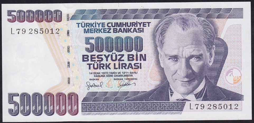 7.Emisyon 4.Tertip 500000 Lira L79 285012 Çil
