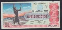 1984 19 HAZİRAN YARIM BİLET Y SERİSİ