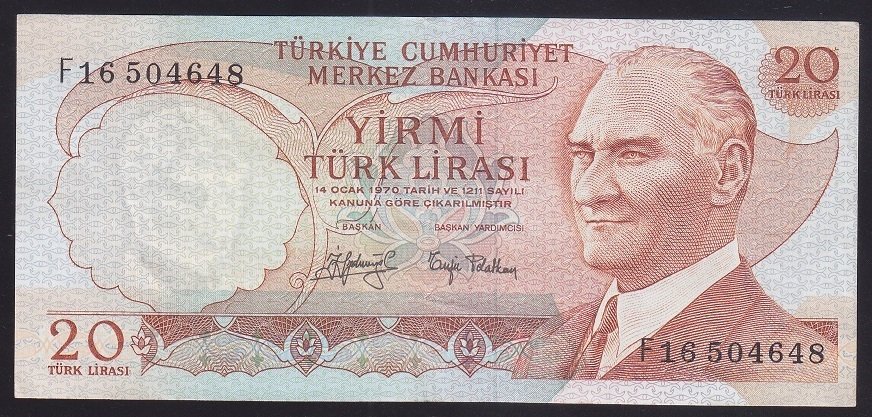6.EMİSYON 3.TERTİP 20 LİRA F16 504648 ÇÇT ÇİLALTI