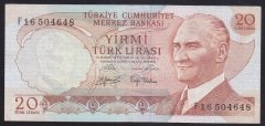 6.EMİSYON 3.TERTİP 20 LİRA F16 504648 ÇÇT ÇİLALTI