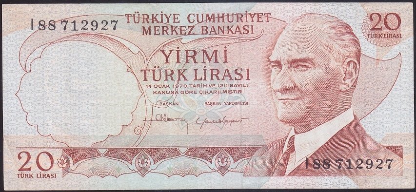 6.EMİSYON 4.TERTİP 20 LİRA I88 712927 ÇÇT