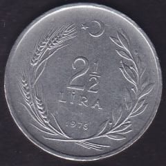 1976 Yılı 2.5 Lira Düz