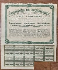 Hisse Senedi - COMPANHİA DE MOSSAMEDES 1927 ( 39 X 32 cm )