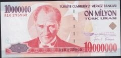 7.Emisyon 10.000.000 Lira A10 275962 Çok Çok Temiz