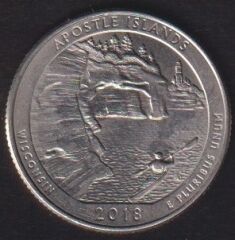 Amerika Çeyrek Dolar 2018 D Hatıra Apostle Adaları Ulusal Göl Kıyısı