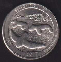 Amerika Çeyrek Dolar 2017 P Hatıra Heykel Höyükleri Ulusal Anıtı