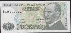 7.Emisyon 1.Tertip 10 Lira B10 396832 Çok Temiz +