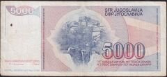 Yugoslavya 5000 Dinar 1985 Çok Temiz