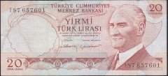 6.EMİSYON 4.TERTİP 20 LİRA I87 657601 ÇOK TEMİZ +