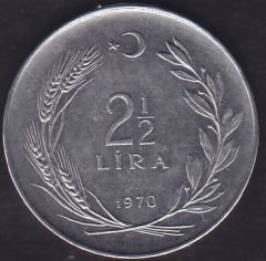 1970 Yılı 2.5 Lira - Saban Kılıçtan Üstündür