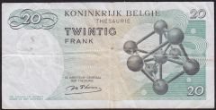 Belçika 20 Frank 1964 Çok Temiz+ Pick 138