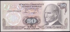 6.Emisyon 2.Tertip 50 Lira J18 277866 Çil