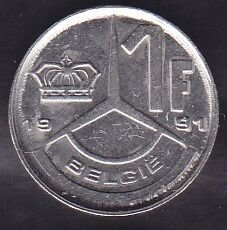Belçika 1 Frank 1991