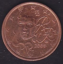 Avrupa 5 Euro Cent 2009 Fransa