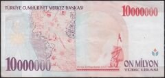 7.Emisyon 10 000 000 Lira C88 591830 Çok Temiz+