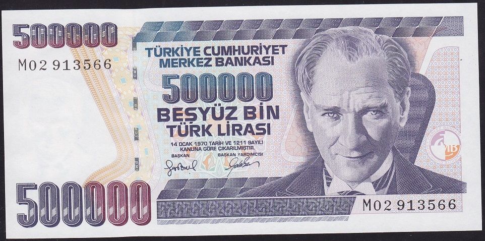 7.Emisyon 4.Tertip 500000 Lira M02 913566 Çilaltı Çil