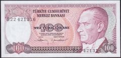 7.Emisyon 1.Tertip 100 Lira B22 421316 Çilaltı Çil