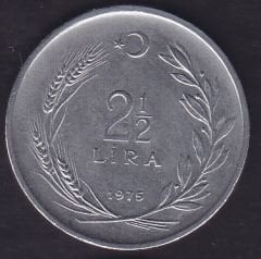 1975 Yılı 2.5 Lira Düz