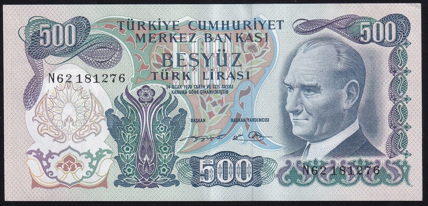 6.Emisyon 2.Tertip 500 Lira N62 181276 Çilaltı