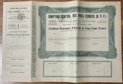 Hisse Senedi - Comptoir Central Des Vois Ferrees 1920 li Yıllar ( 48 X 32 cm )