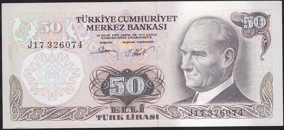 6.Emisyon 2.Tertip 50 Lira J17 326074 Çilaltı