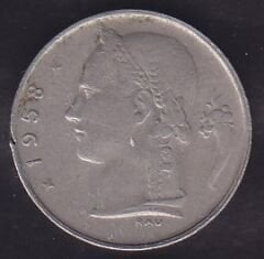 Belçika 1 Frank 1958