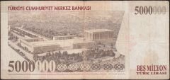 7.Emisyon 5 000 000 Lira F67 378044 Çok Temiz
