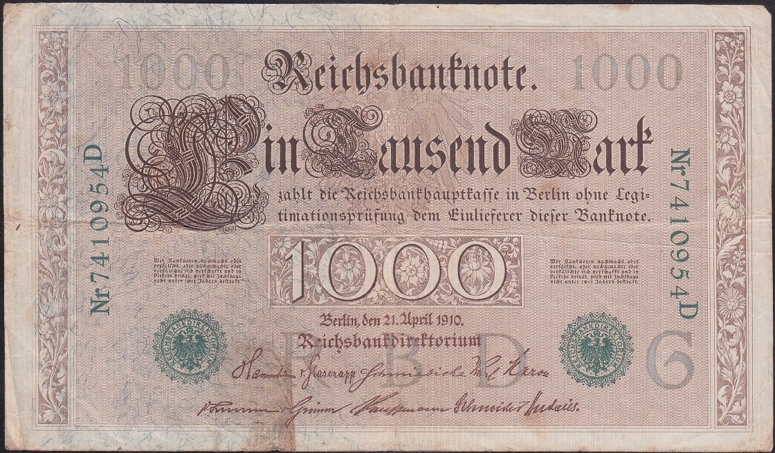 Almanya 1000 Mark 1910 ÇOk Temiz (R46b)