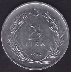 1975 Yılı 2.5 Lira Ters
