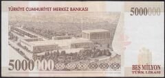 7.Emisyon 5000000 Lira F64 150900 Çok Temiz+