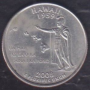 Amerika Çeyrek Dolar 2008 Hatıra Hawaii