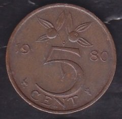 Hollanda 5 Cent 1980