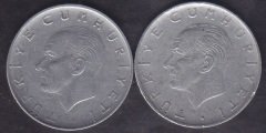 1972 Yılı 1 Lira Temiz (Ters Düz Takım )