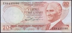 6.Emisyon 2.Tertip 20 Lira E59 135090 Çilaltı (Hafif Bombe var )