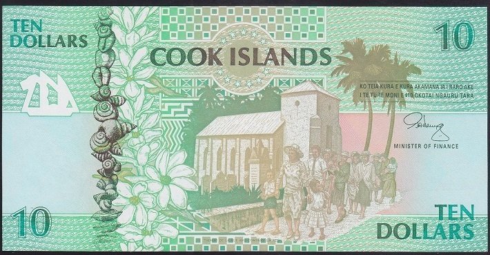 Cook Island 10 Dolar 1992 Çil AAA 000279 İlk Binde Pick8a
