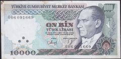 7.Emisyon 3.Tertip 10000 Lira G06 091669 Çok Çok Temiz+ ( Kat yok )